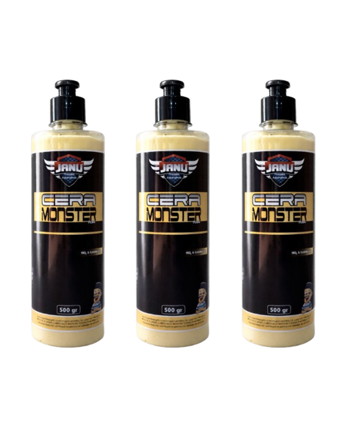 Cera Automotiva Monster em Creme Janu 500ml Brilho Extremo