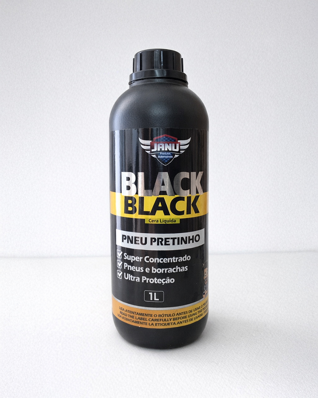Pinta Pneu Pretinho Automotivo 1 Litro Cor Preto Janu Black