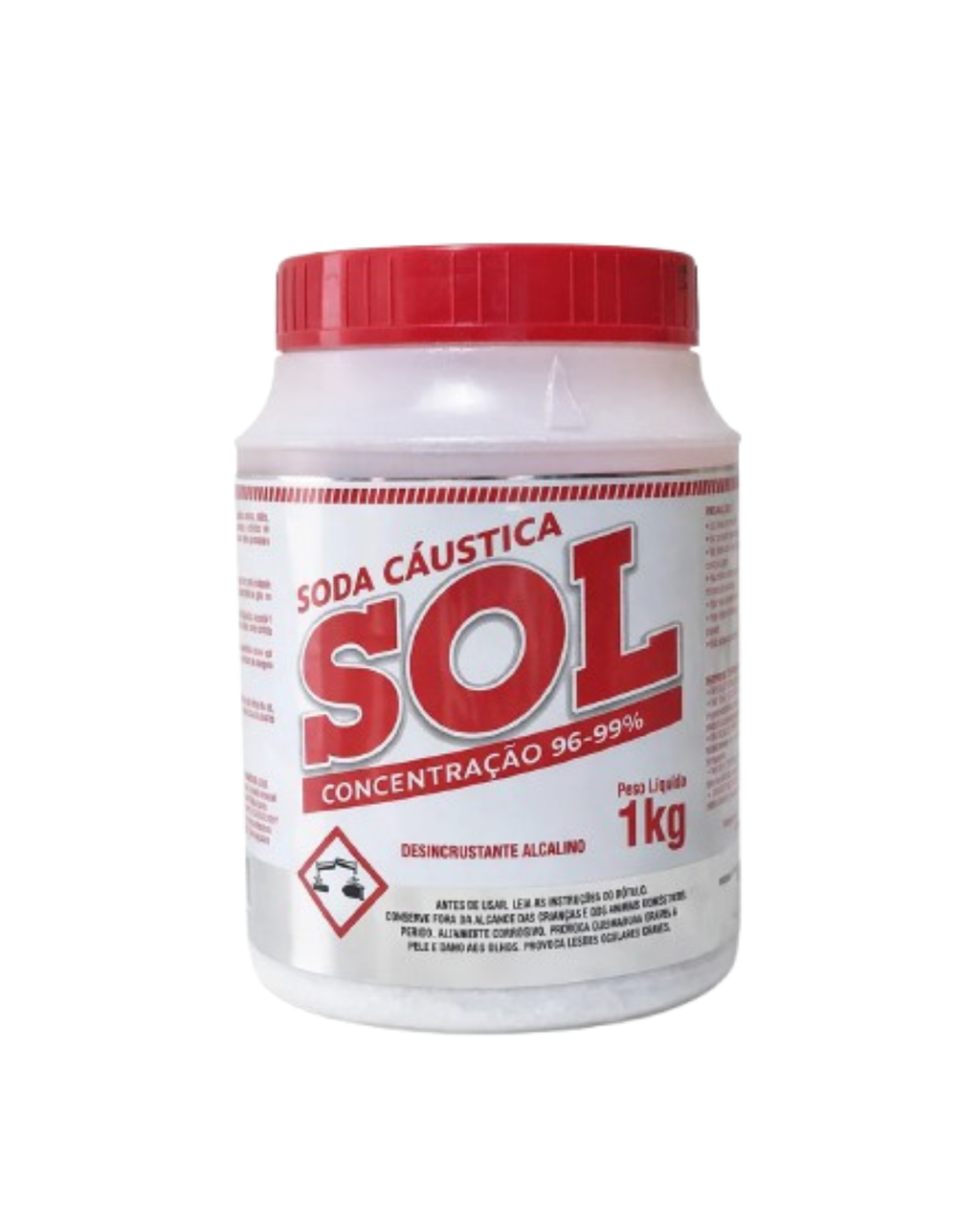 Soda Cáustica Sol 1kg Com Concentração 96% a 99%