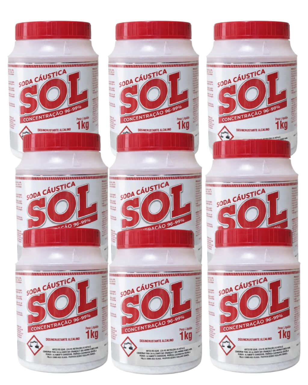 Soda Cáustica Sol 1kg Com Concentração 96% a 99%