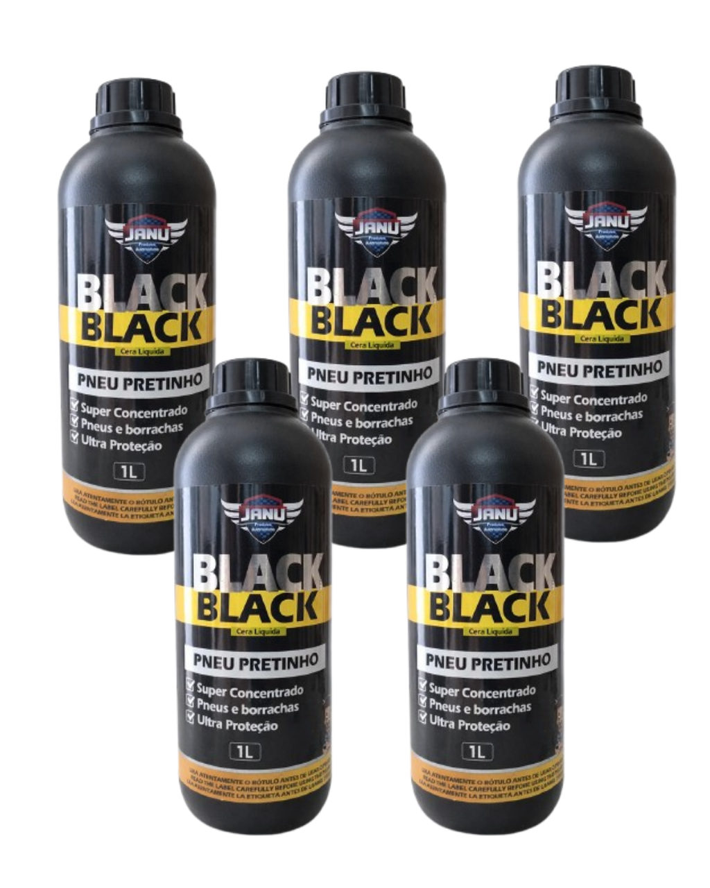 Pinta Pneu Pretinho Automotivo 1 Litro Cor Preto Janu Black