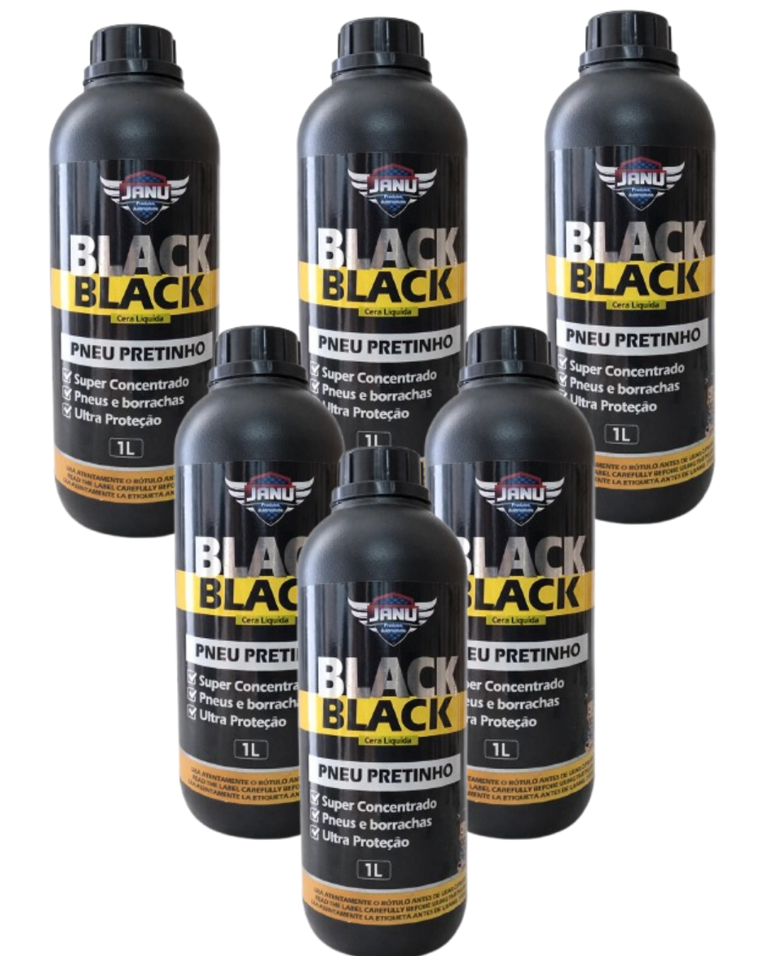 Pinta Pneu Pretinho Automotivo 1 Litro Cor Preto Janu Black